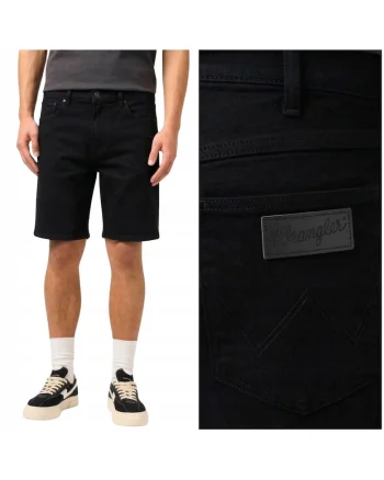 Pantaloni scurti barbati,  FRONTIER SHORT, denim negru, bumbac, talie inalta