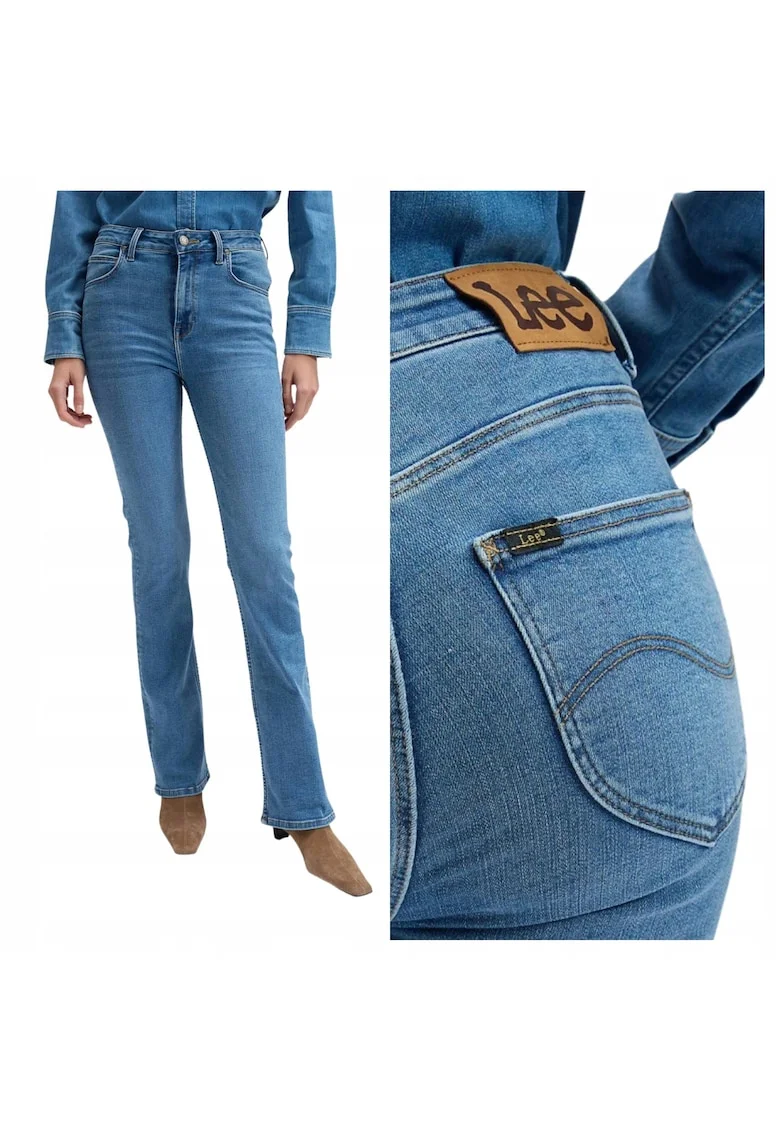 Blugi Dama,  Breese, W29-L31 US, Albastru, Bumbac, Design Clasic Casual, Ideal Pentru Uz Zilnic, Material Premium Confortabil, Aspect Denim Modern, 5 Buzunare, Fermoar
