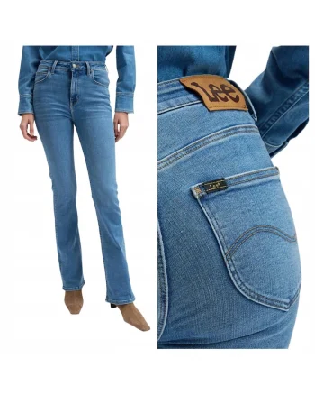 Blugi Dama,  Breese, W29-L31 US, Albastru, Bumbac, Design Clasic Casual, Ideal Pentru Uz Zilnic, Material Premium Confortabil, Aspect Denim Modern, 5 Buzunare, Fermoar