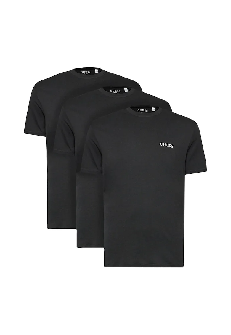 Set 3 tricouri barbati  din bumbac, negru