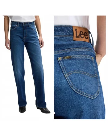 Blugi Dama,  Rider Loose, W27-L31 US, Albastru, Bumbac, Design Clasic Casual, Ideal Pentru Uz Zilnic, Material Premium Confortabil, Aspect Denim Modern, 5 Buzunare, Fermoar