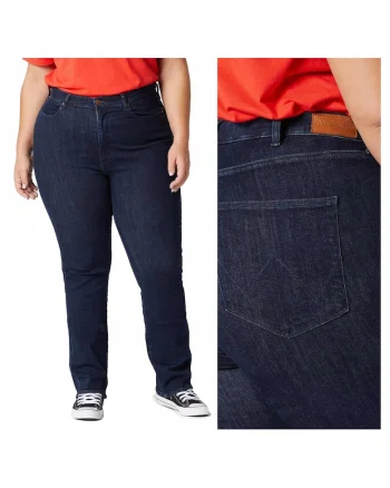Blugi Dama,  Straight Plus, W28-L32 USA, Albastru, Bumbac, Design Clasic Casual, Ideal Pentru Uz Zilnic, Material Premium Confortabil, Aspect Denim Modern, 5 Buzunare, Fermoar