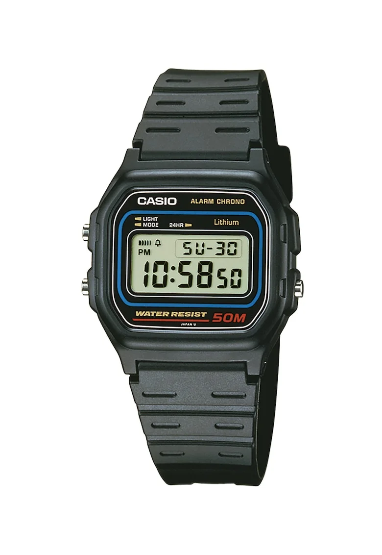 Ceas cronograf digital cu o curea din rasina, Unisex, Gri hematit
