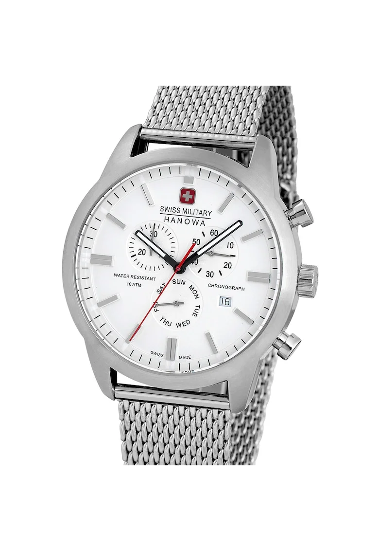 Ceas barbatesc  06-3332.04.001, 45mm, 10ATM, Argintiu