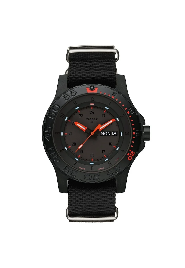 Ceas barbatesc  H3 104147 P66 Red Combat 45mm, 20ATM, Negru