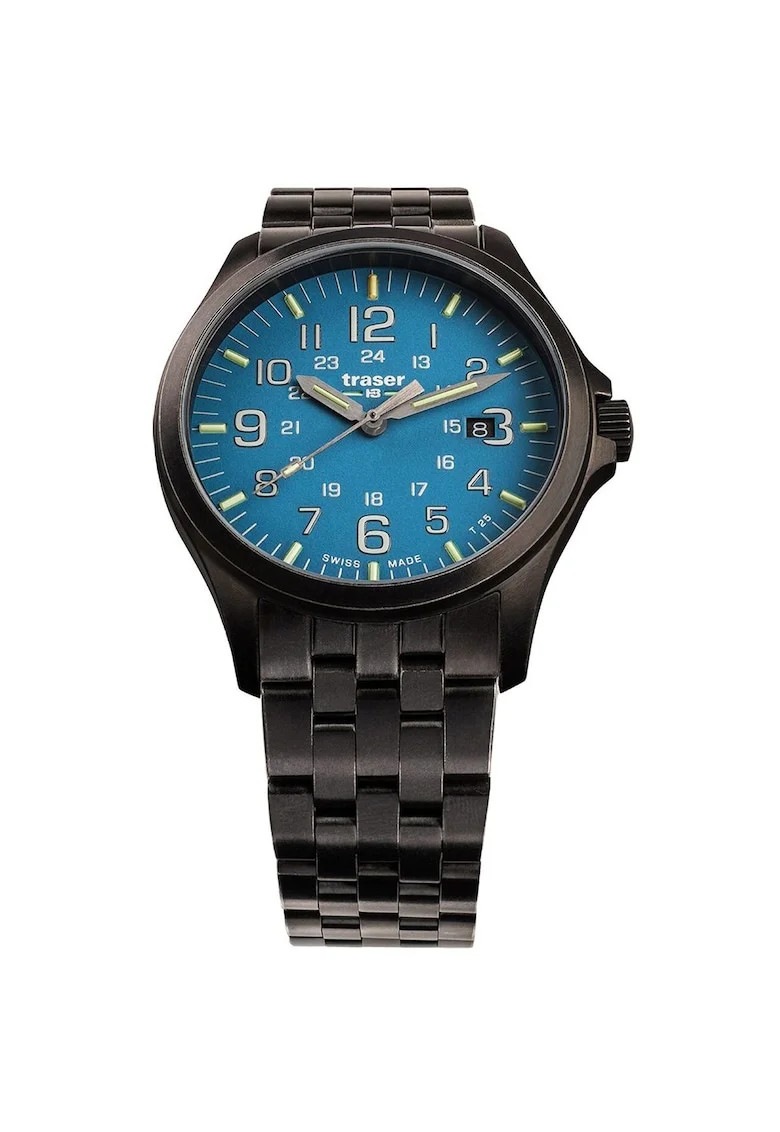 Ceas barbatesc  H3 108740 P67 Officer GunMetal, 42mm, 10ATM, Negru