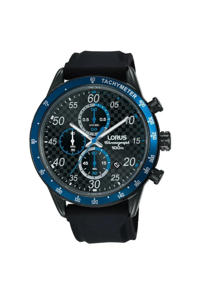 Ceas barbati  Chronograph RM337EX9, Otel inoxidabil/Silicon, 10 ATM, Negru
