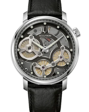 Ceasuri barbatesti  Rolo automat, curea din piele neagra, 44mm, rezistent la apa 5 ATM