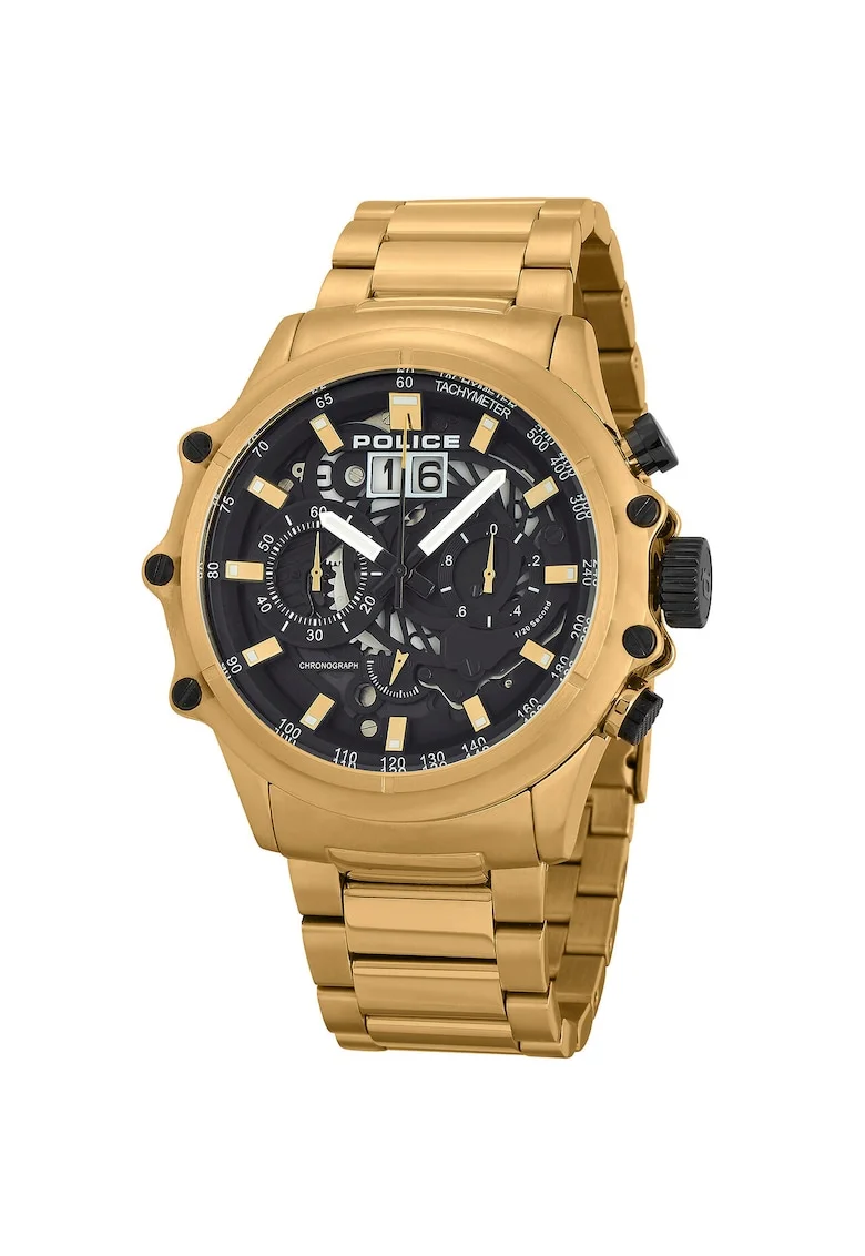 Ceas barbatesc  PL16018JSG.02M, Quartz, 48mm, 10ATM, Auriu