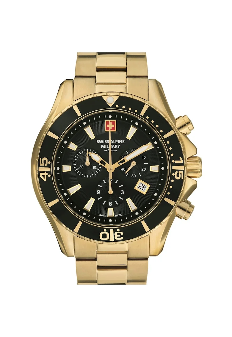 Ceas barbatesc Swiss Military 7040.9117, Quartz, 45mm, 10ATM, Auriu