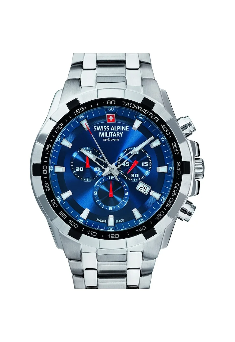 Ceas barbatesc Swiss Military 7043.9135, Quartz, 46mm, 10ATM, Argintiu