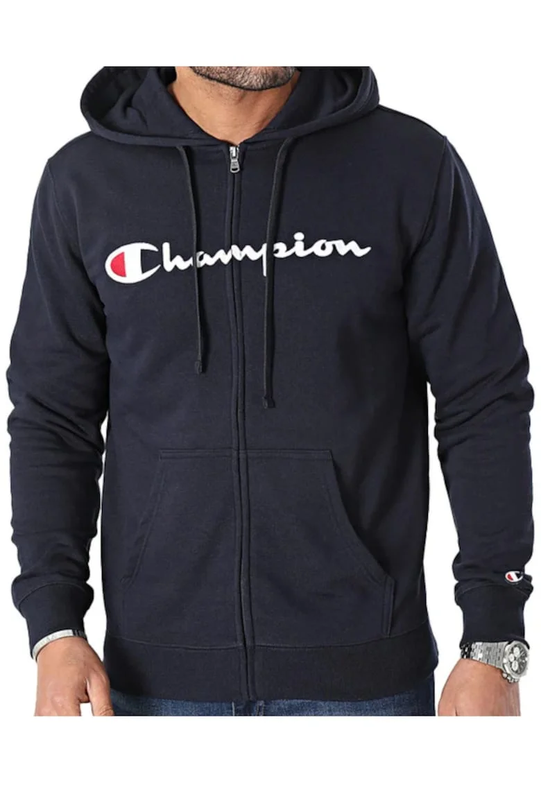 Hanorac cu fermoar casual, Bleumarin