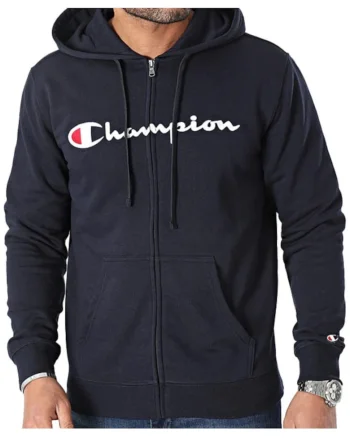 Hanorac cu fermoar casual, Bleumarin