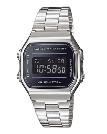 Ceas digital unisex, Argintiu/Negru