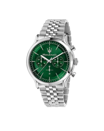 Ceas  Epoca R8873618033, Cronograf, carcasa 42mm, cadran verde