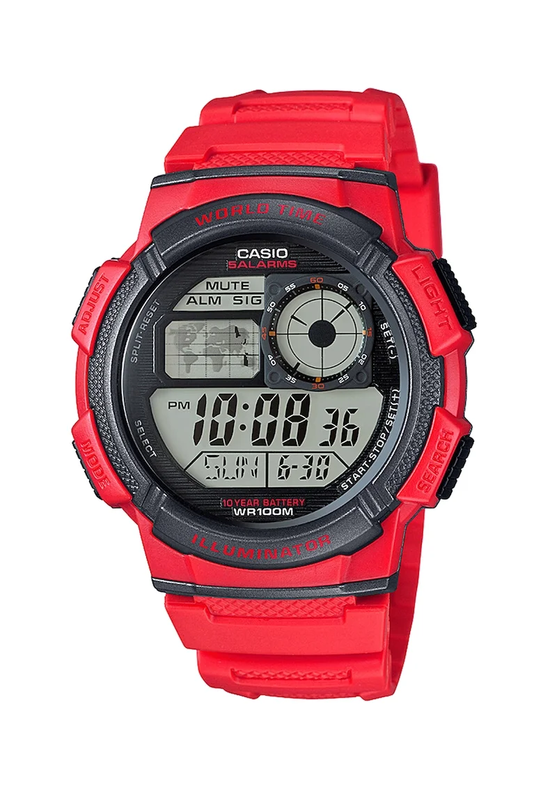 Ceas cronograf cu display digital, Rosu