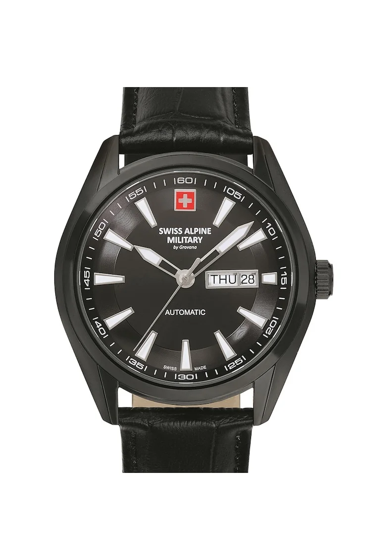 Ceas barbati  7090.2577, Automat, 43mm, Curea din Piele Neagra