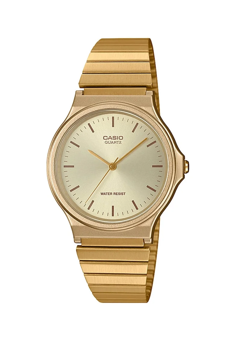 Ceas unisex cu bratara metalica, Auriu