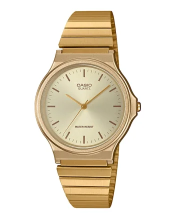 Ceas unisex cu bratara metalica, Auriu