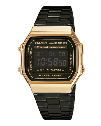 Ceas digital unisex, Negru/Auriu