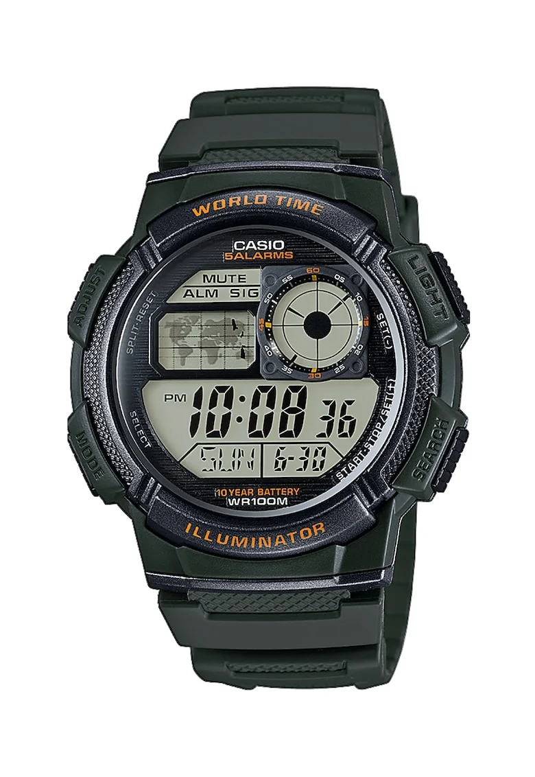 Ceas cronograf cu display digital,Verde inchis, Verde inchis