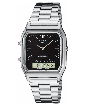 Ceas digital patrat, Unisex, Argintiu