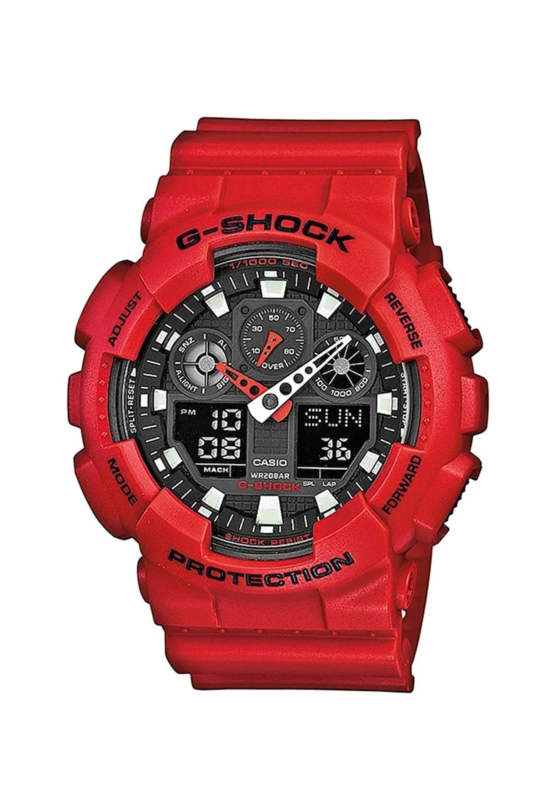 Ceas digital si analog cu functii multiple G-Shock, Rosu