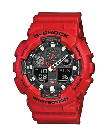 Ceas digital si analog cu functii multiple G-Shock, Rosu