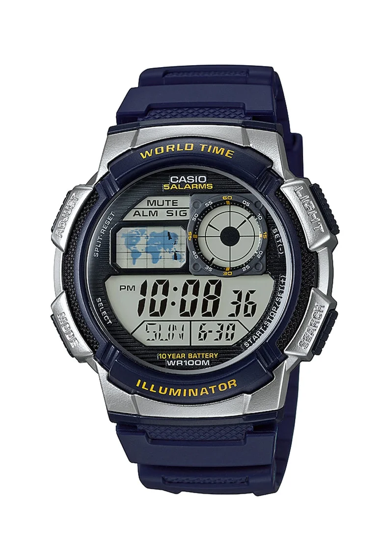 Ceas cronograf cu display digital, Albastru