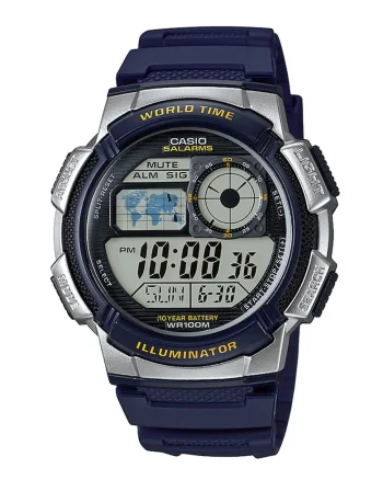 Ceas cronograf cu display digital, Albastru