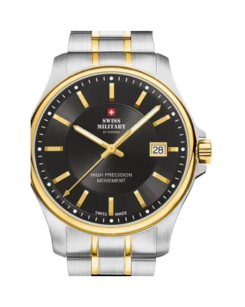 Ceas unisex Swiss Military, 39mm, 5ATM, Argintiu, Negru