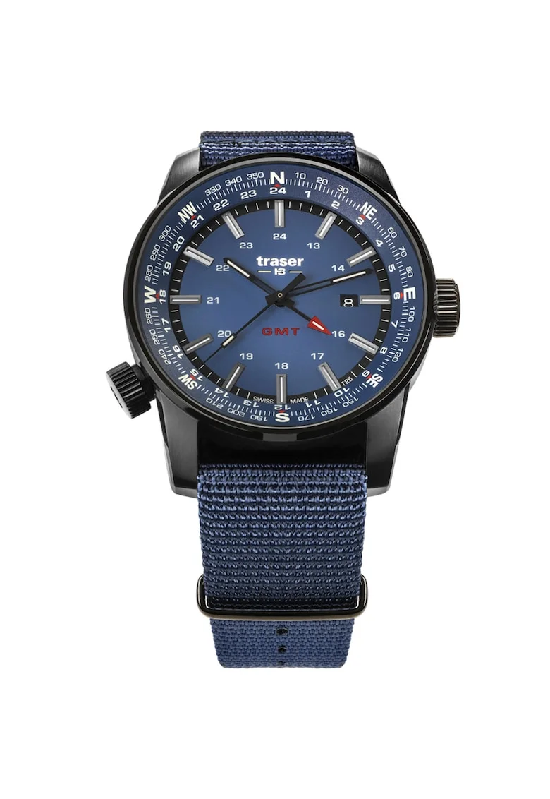 Ceas barbatesc  H3 P68 Pathfinder, 46 mm, 10 ATM, Negru, Albastru