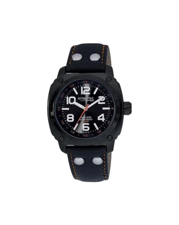 Ceas de barbati  atractiv 647422605, Negru/Portocaliu