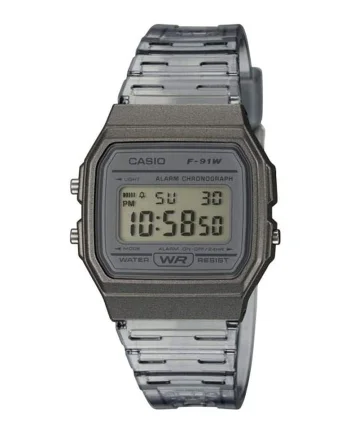 Ceas digital unisex cu functie alarma, Transparent/Gri