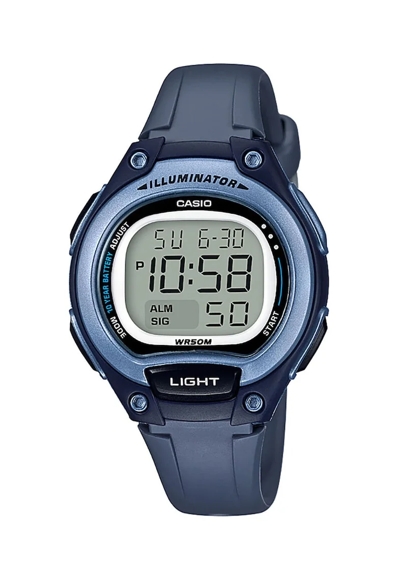 Ceas digital cu doua fuse orare, Bleumarin