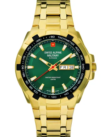 Ceas analog cu bratara metalica, Auriu