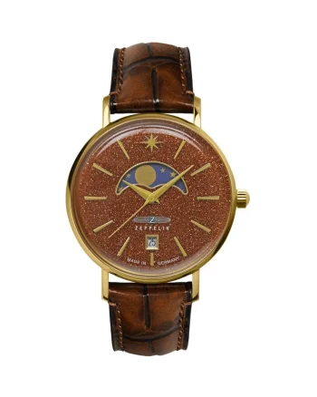 Ceas dama  model Luna, piele ecologica, 36mm, 5 ATM, maro