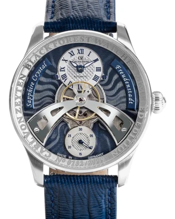 Ceas barbatesc  Freudenstadt, automat, piele albastra, 42mm, 5 ATM
