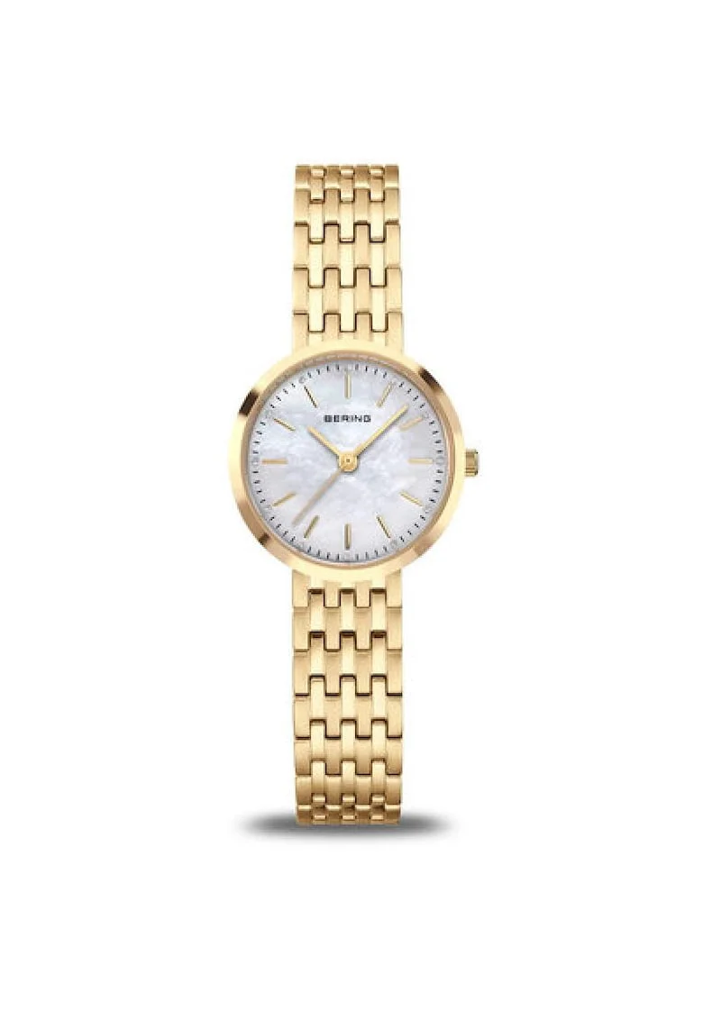 Ceas dama  model Classic 19126-734, otel, bratara PVD aurie, cadran perlat, rezistent la apa 50m