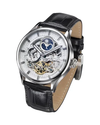 Ceas  model Neustadt, 46mm, piele neagra, rezistenta la apa 3 ATM