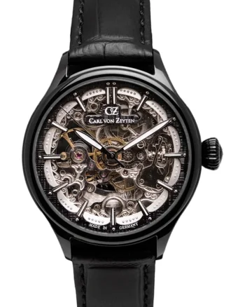 Ceas barbatesc  automat, curea piele neagra, 38mm, rezistent la apa 3 ATM