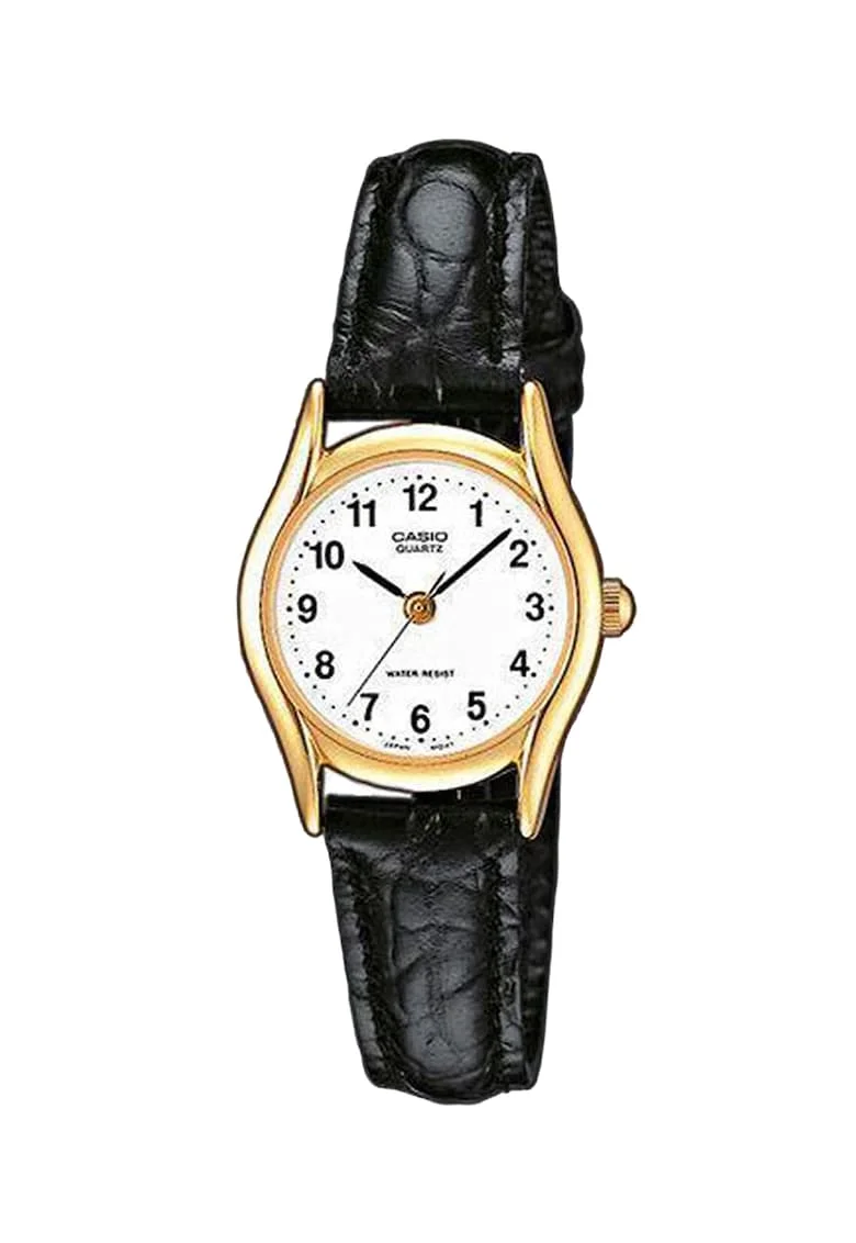 Ceas cu o curea de piele Collection, Negru
