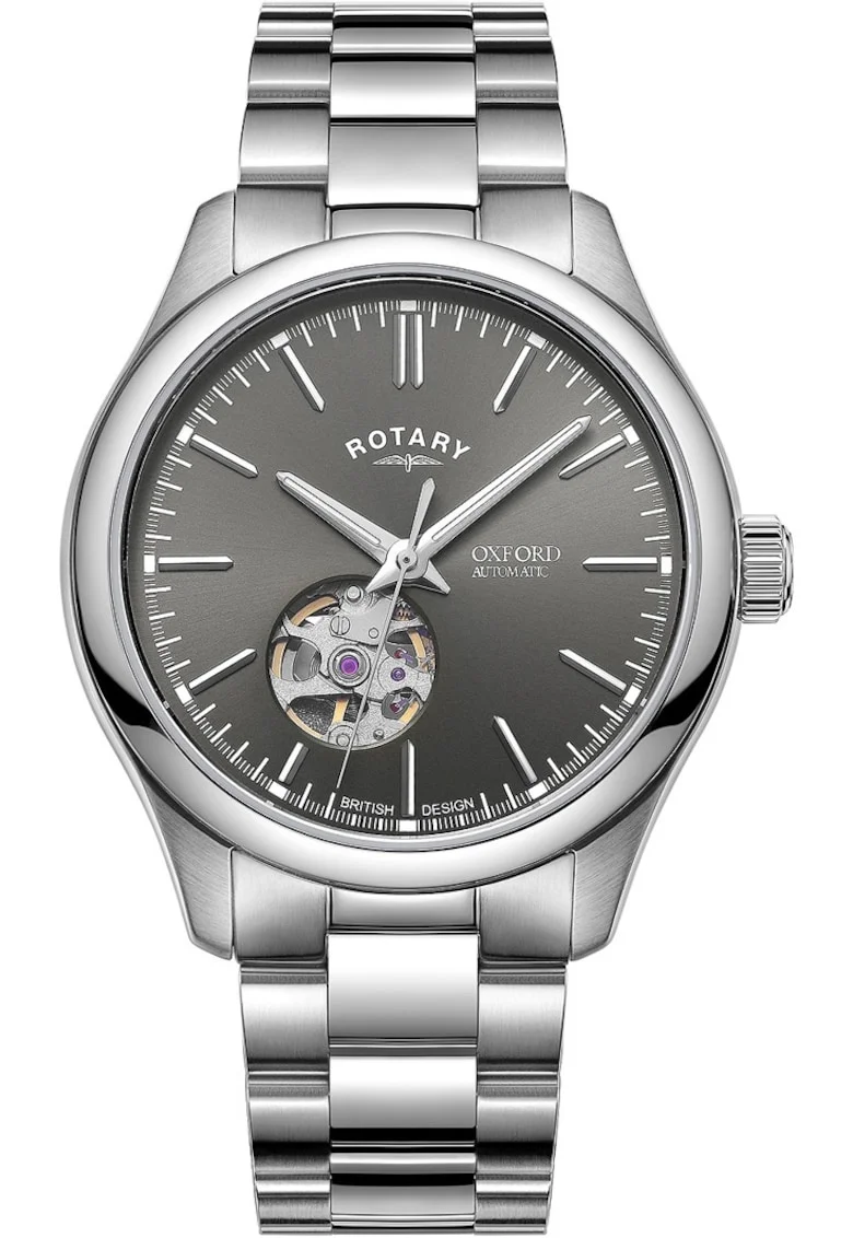 Ceas barbatesc  Oxford, automat, metalic, 40mm, 5 ATM