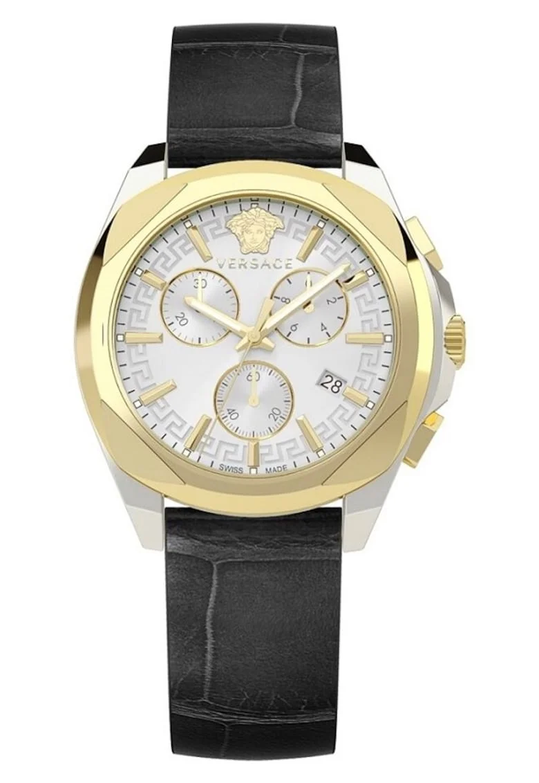 Ceas dama  model Chrono, curea piele neagra, dimensiuni 40x5ATM
