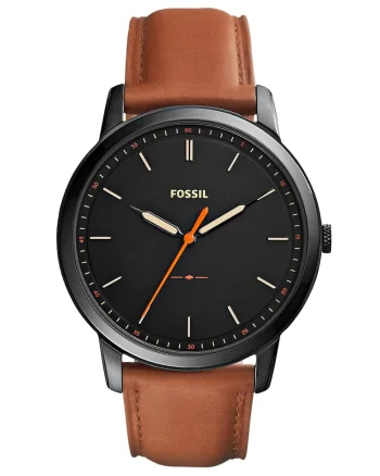 Ceas negru cu maro coniac The Minimalist