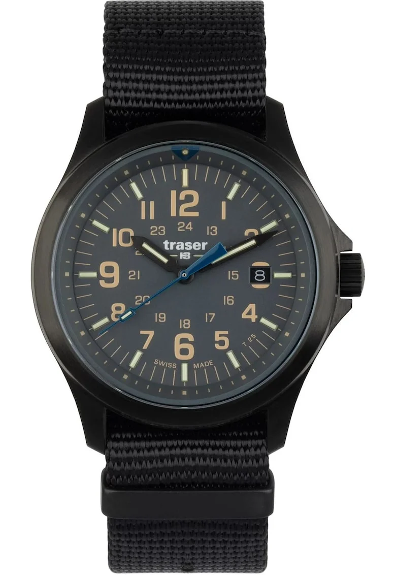 Ceas  P67 Officer Pro, mecanism quartz, rezistent la apa 100m, cadran gri cu NATO, 45mm