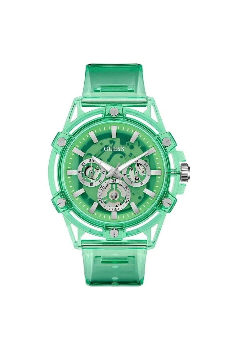 Ceas barbatesc  GW0806G6, Quartz, 50mm, verde, curea silicon