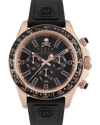 Ceas cronograf unisex cu o curea de silicon, Negru
