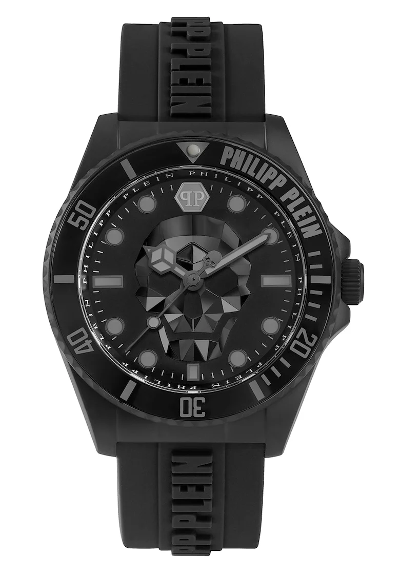 Ceas quartz cu logo pe cadran, Negru
