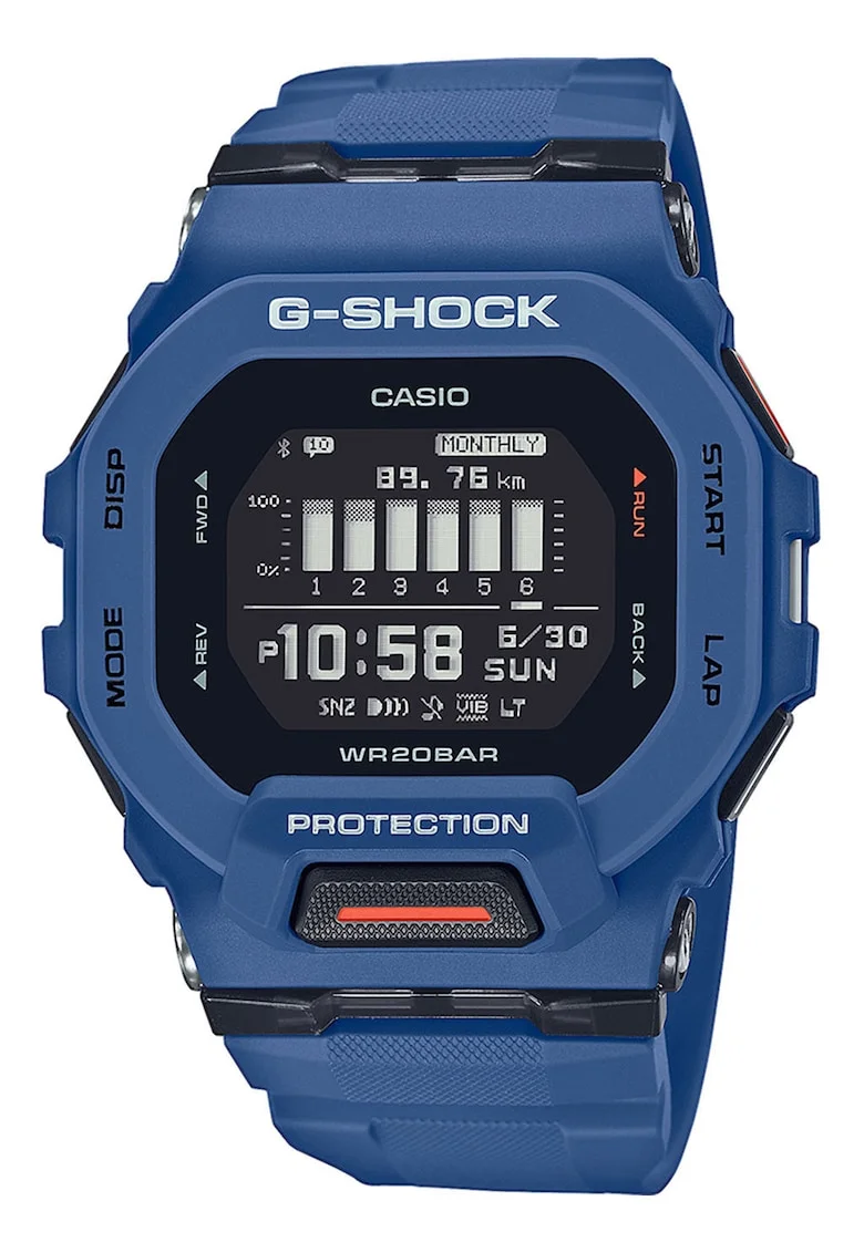 Ceas digital cu functii multiple G-Shock, Albastru inchis royal